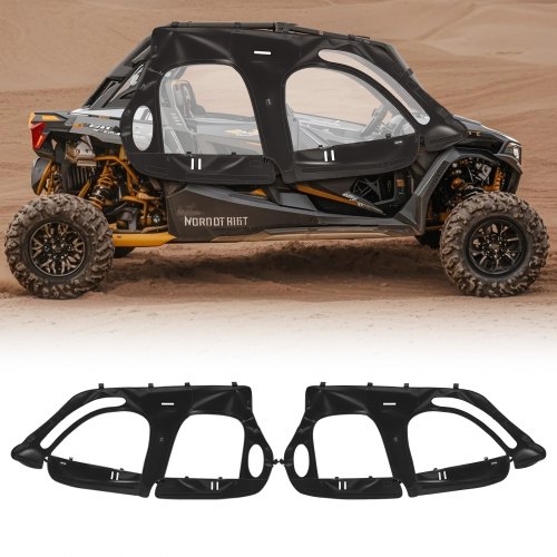 VEVOR Cab Enclosure Upper Doors, Compatible with Polaris RZR XP4 1000/Turbo 2014-2023, Soft Upper Doors, Windproof Upgraded Zipper UTV Soft Side Windo