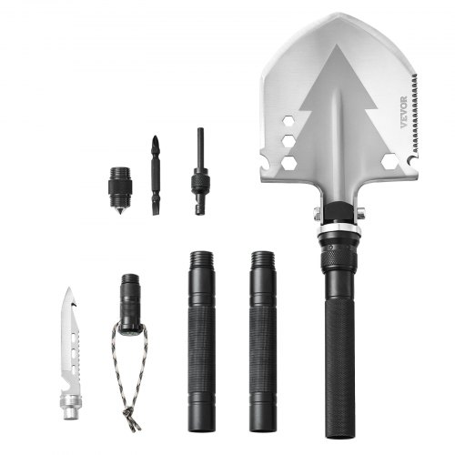

VEVOR Survival Shovel 11 in 1 Camping Shovel Folding Multitool Portable Compact