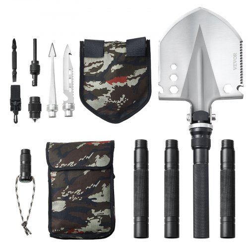 

VEVOR Survival Shovel 13 in 1 Camping Shovel Folding Multitool Portable Compact