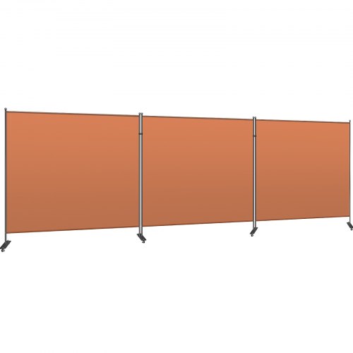 VEVOR Office Partition Room Divider Wall 216"x72" 3-Panel Office Divider Orange