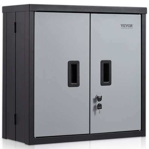 

VEVOR Foldable Wall Cabinet, Metal Garage Locker Mounted 26" Small Tool Chest 240 LBS Loading Capacity Adjustable Shelf Magnetic Door File for Warehouse Office Home Black