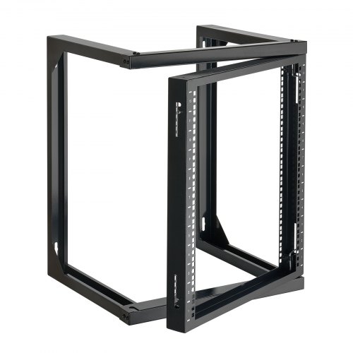 VEVOR 12U Wall Mount Server Rack, 150 lbs Max Load Capacity, Open Frame Network Rack with 180 Degrees Gate Swing, Carbon Steel, for 19-Inch IT Network Equipment & AV Devices Computer Server, Black BGSJJ12U18YC9I110001V0