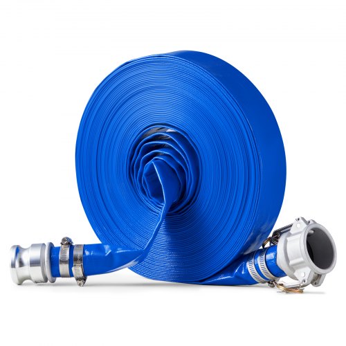 

VEVOR Backwash Hose 1.5 in x 100 ft Blue High Quality Hose Complete Fittings