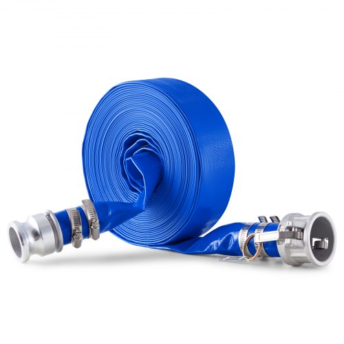 

VEVOR Backwash Hose 1.5 in x 50 ft Blue High Quality Hose Complete Fittings