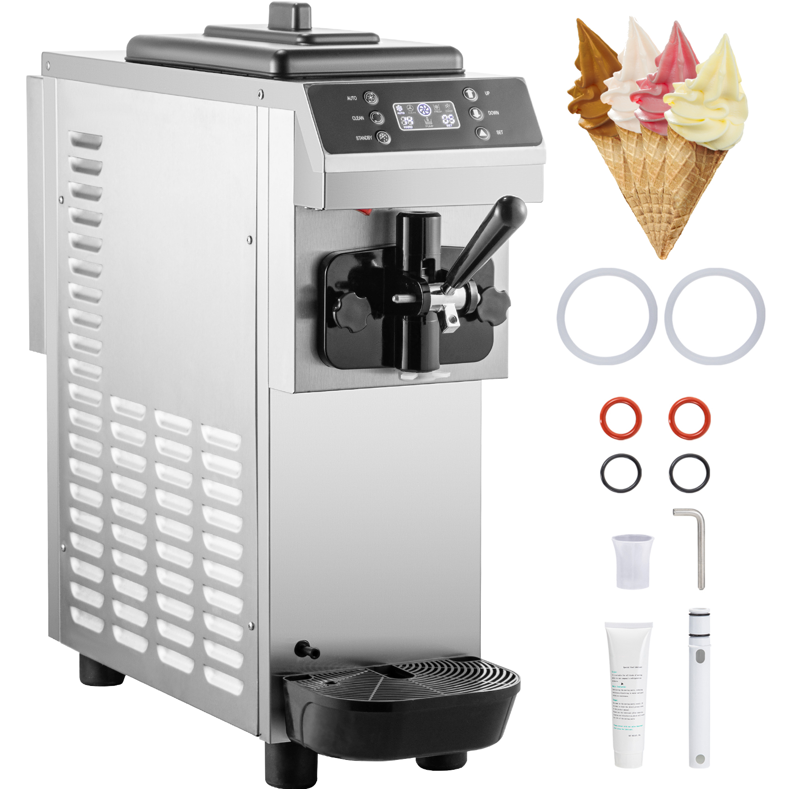 Vevor Commercial Soft Ice Cream Machine Ice Cream Maker Single-flavor 13 L / H от Vevor Many GEOs