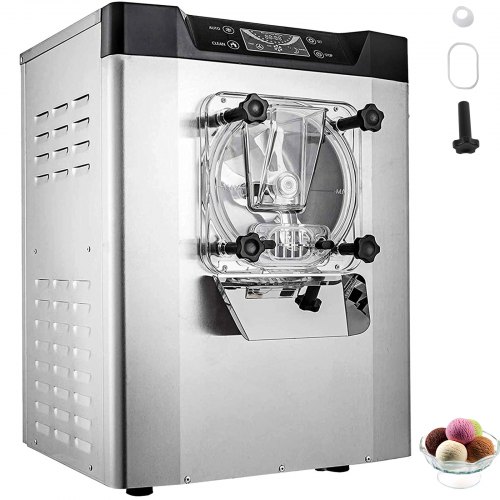 VEVOR Commercial Ice Cream Machine 1400W 20/5.3 Gph Hard Serve Ice Cream Maker with LED Display Screen Auto Shut-Off Timer One Flavors