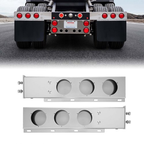 

Stainless Steel Mud Flap Hangers with Light Cutouts for Semi Trucks 2-1/2