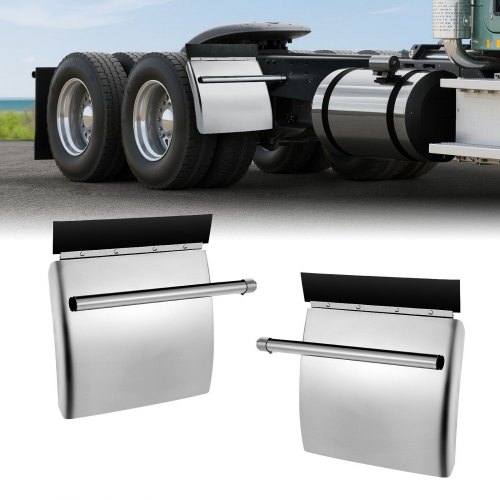 

Stainless Steel Quarter Fenders for Semi Trucks 24"x24" with Tube Bracket