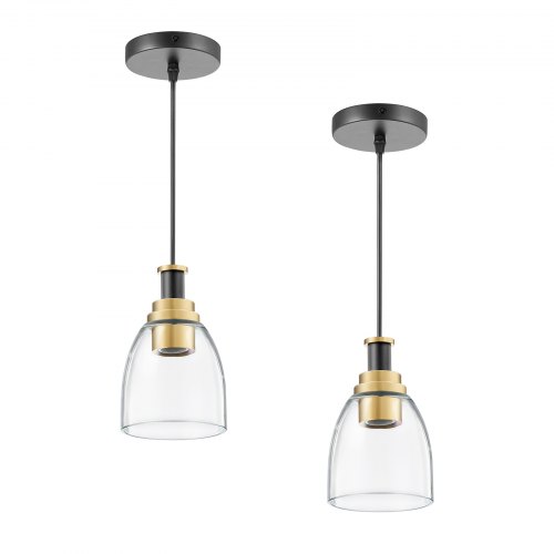 

VEVOR Pendant Light 1-Light Pendant Lighting with Glass Shade Adjustable Height