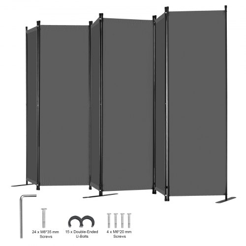 

VEVOR Room Divider, 6 Panel Room Divider, Folding Privacy Screen and Portable Partition Divider for Room Separation, Freestanding Room Partitions for Office, Bedroom, Living Room, Grey