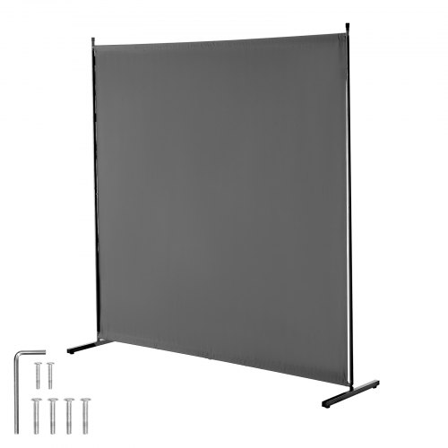 

VEVOR Room Divider, Single Panel Room Divider, 6FT Privacy Screen Indoor, Partition Divider for Room Separation, Freestanding Room Divider Panel for Office, Bedroom, Grey