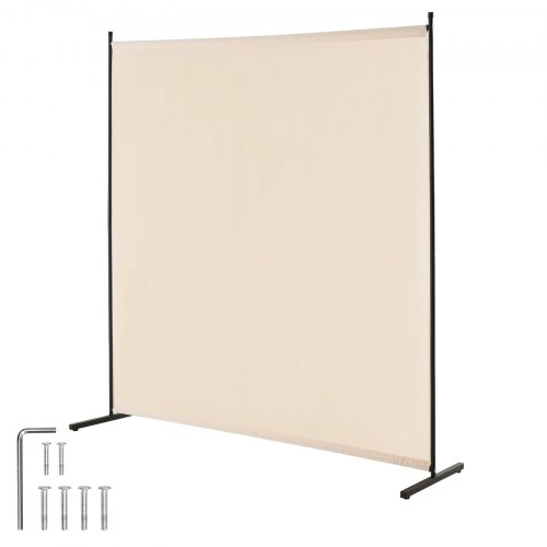 

VEVOR Room Divider, Single Panel Room Divider, 6FT Privacy Screen Indoor, Partition Divider for Room Separation, Freestanding Room Divider Panel for Office, Bedroom, Beige