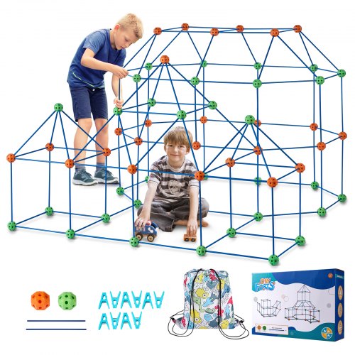 

VEVOR Tent Fort Building Kit for Kids STEM Construction Toy Set Castle 180PCS