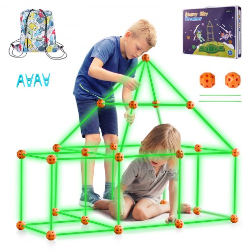 

Glow In The Dark! Christmas Gift! VEVOR Tent Fort Building Kit for Kids Glow In The Dark STEM Construction Toy 85P