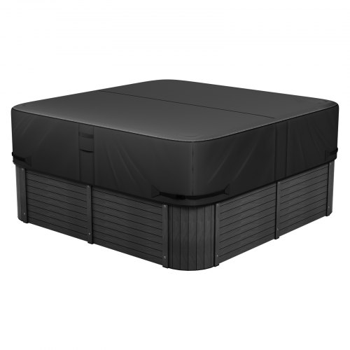 

VEVOR Outdoor Hot Tub Cover, 95 x 95 x 20 Inch Weatherproof and Waterproof Hot Tub Cover Protector, 600D Heavy Duty Oxford Fabric and 950N Tearing Strength, Square Spa Covers for Hottub, Black