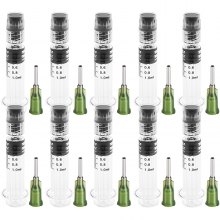 VEVOR Borosilicate Glass Luer Lock Syringes Glass Syringes Reusable 1mL 100 PCS