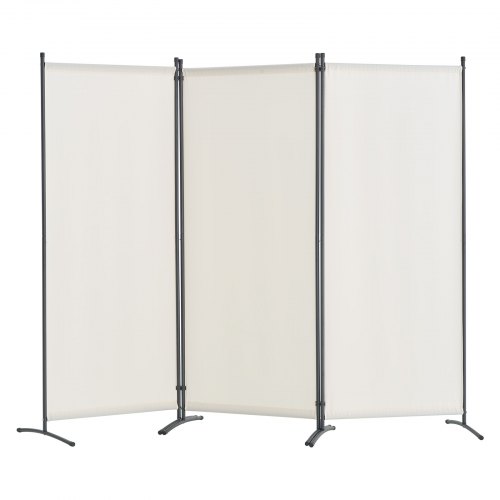 

Room Divider 3-Panel Folding Privacy Screen Fabric Partition Office White