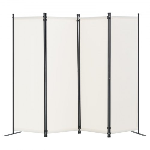 

Room Divider 4-Panel Folding Privacy Screen Fabric Partition Office White