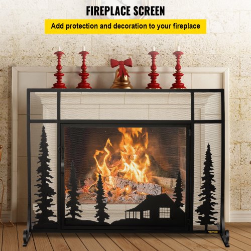 Vevor Fireplace Screen Fire Guard, What Size Fireplace Screen