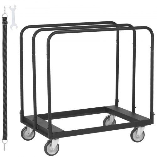 

VEVOR Drywall Cart, 1500 LBS Panel Dolly Cart with 36.02" x 24.02" Deck and 5" Swivel Wheels, Heavy-Duty Drywall Sheet Cart, Handling Wall Panel, Sheetrock, Lumber, for Garage, Home, Warehouse