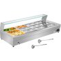 VEVOR 110V Bain Marie Food Warmer 12 Pan x 1/3 GN, Food Grade Stainelss Steel Commercial Food Steam Table 6-Inch Deep, 1500W Electric Countertop Food