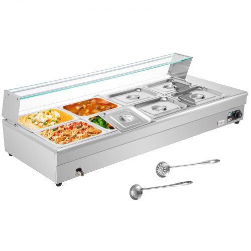  Tiger Chef Food Warmer - Full Size Countertop Food Warmers -  Commercial Electric Steam Table for Buffet - Includes Steam Table Pan Cover  : Industrial & Scientific
