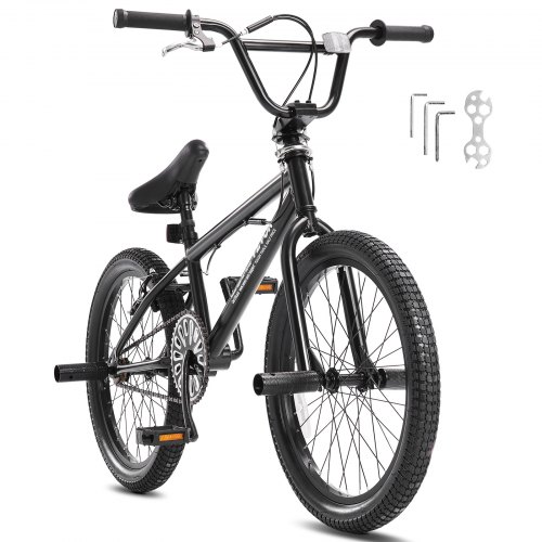 

VEVOR 20-Inch BMX Bike Freestyle Bike Men Kids BMX Bicycle Hi-Ten Steel Frame