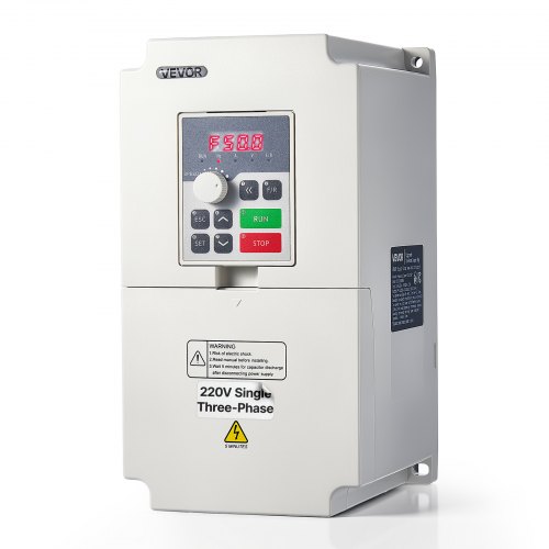 VEVOR 7.5HP 5.5KW 25A VFD, Single/3-Phase 220V Input to 3-Phase 220V Output, 0–2000Hz Variable Frequency Drive, Built-in PID for Constant Pressure Water Supply, Precision Motor Speed Control