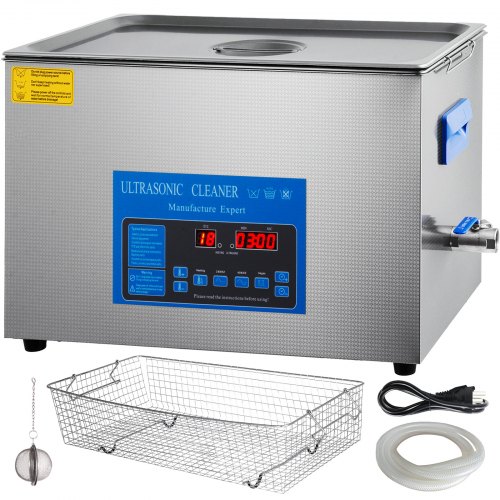 Dual Frequency 22L Ultrasonic Cleaner with Heater for Parts Jewelry Eyeglass Ring Denture Record Circuit Board 28/40KHz