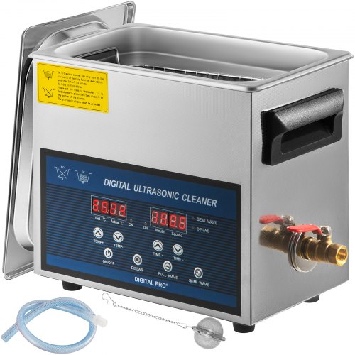 VEVOR Ultraschallreiniger 6L, Ultraschall Reinigungsgerät 220V, Zweifrequenz-Ultraschallreiniger Edelstahl, Digitaler Ultraschallreiniger, Ultraschallreinigungsgerät mit LED-Anzeige 28 kHz und 40 kHz