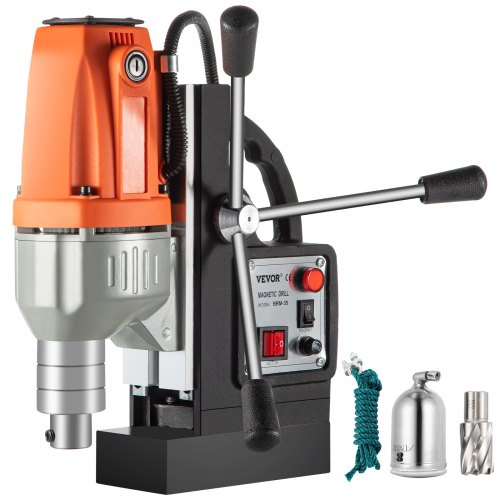 VEVOR 980W Magnetic Drill Press with 1-1/3 Inch (35mm) Boring Diameter Magnetic Drill Press Machine 2700 LBS Magnetic Force Magnetic Drilling System 680 RPM Portable Electric Magnetic Drill Press