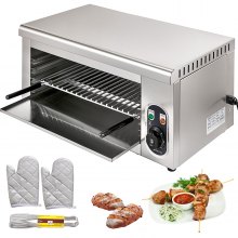 VEVOR Salamander Broiler Adjustable Grid Salamander Oven Wall Mounted Salamander Grill 2000W Electric Cheese Melter Stainless Steel Raclette Grill 50-300°C Infrared Broiler for Home Commercial Use
