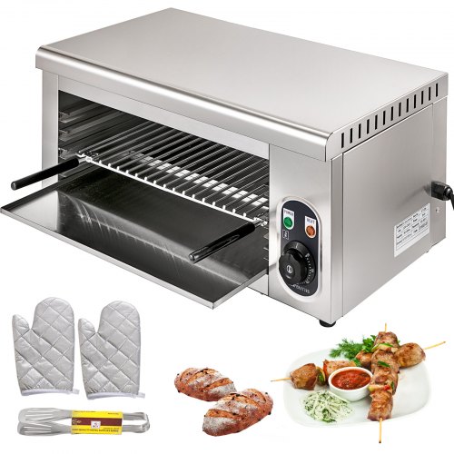 

VEVOR Salamander Broiler Adjustable Grid Salamander Oven Wall Mounted Salamander Grill 2000W Electric Cheese Melter Stainless Steel Raclette Grill 50-300 Infrared Broiler for Home Commercial Use