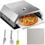 VEVOR Outdoor Pizza Oven, Stainless Steel Camp Pizza Oven, Portable Pizza Oven Kit with 12" Pizza Stone, Pizza Shovel, Pizza Cutter, Thermometer for Camping (Silver)
