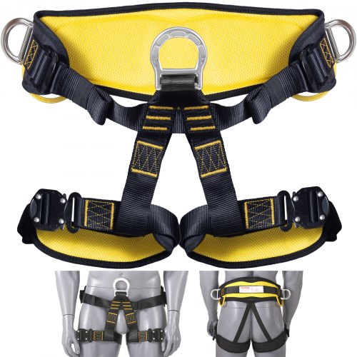 VEVOR Half Body Safety Harness, Tree Climbing Harness With Added Padding On Waist And Leg, Half Protection Harness 340 Lbs, ASTM F1772-17