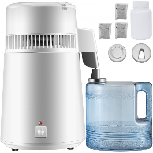 VEVOR Pure Water Distiller 750W, Purifier Filter Fully Upgraded with Handle 1.1 Gal /4L, BPA Free Container