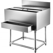 Stainless Steel Underbar Ice Bin Standing Cooler 91.5 x 53.3cm Ice Chest for Bar