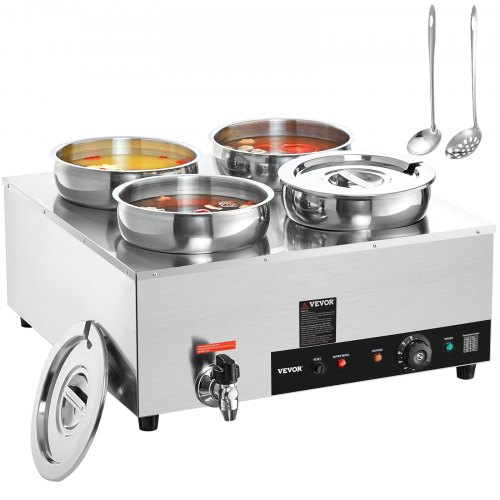  DULONG Commercial Bain Marie Electric Food Warmer Buffet Warmer  Soup Warmer Stove Steam Table Stainless Steel Container Temperature Control  for Catering Restaurant Commercial Grade 1350W(1/3 GN 3 Pan): Industrial &  Scientific