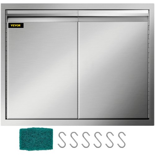 

VEVOR Double Access Door, 30''Wx21''H Outdoor Kitchen Door, Double Wall Stainless Steel Outdoor Cabinets with Hooks, Brushed Steel Access Door BBQ Doors, Easy to Install for BBQ Island Grill Station