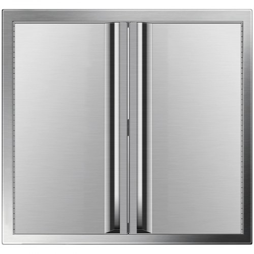 

VEVOR BBQ Access Door 24 x 24 Inch, Double BBQ Door Stainless Steel with Recessed Handle, Outdoor Kitchen Doors for BBQ Island, Grill Station, Outside Cabinet