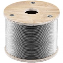 VEVOR 316 Stainless Steel Wire Rope Steel Wire Cable 1/8in x 500ft 1700lbs 7x7