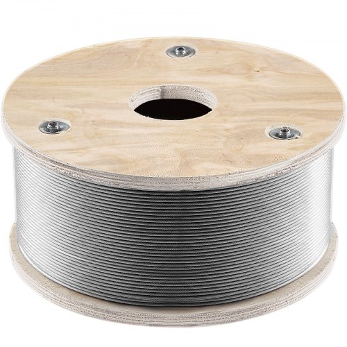 VEVOR 316 Stainless Steel Wire Rope Steel Wire Cable 1/8in x 1000ft 2100lbs 1x19
