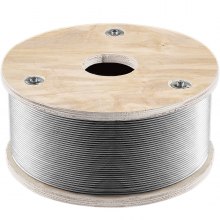 VEVOR 316 Stainless Steel Wire Rope, 1/8'' Steel Wire Cable, 1000ft Aircraft Cable w/ 1x19 Strands Core, Steel Cable Wire 2100lb Breaking Strength for Railing Decking, Stair, Clothesline, Handrail
