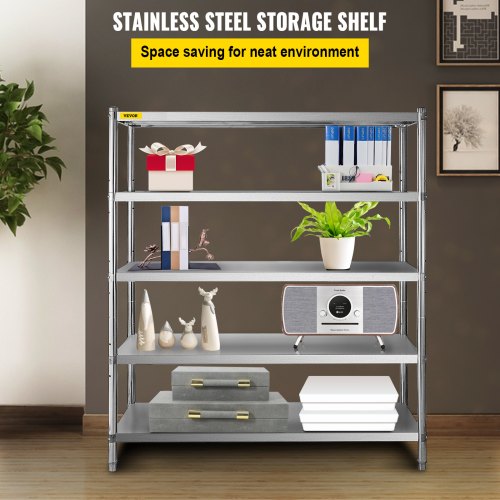 Kitchen Shelves Shelf Rack Stainless, Stainless Steel Storage Bookcase