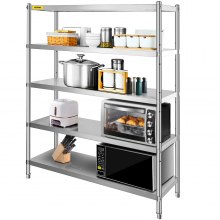 Kitchen Shelf 5 Tiers 152X47cm Storage Rack Shelves Shelving Cupboard Shelf
