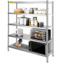 Vevor Stainless Steel Shelving Adjustable Storage Shelf 5-tier Storage Rack