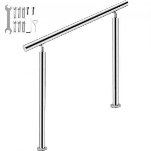 Vevor Handrail For Outdoor Steps Stainless Steel Handrail Fits 2 To 3 Steps