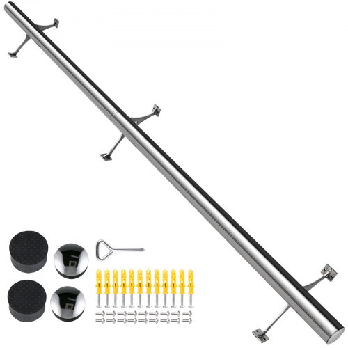 Bar Mount Foot Rail Kit 5FT Stainless Steel Bar Foot Rail with 2" OD Tubing