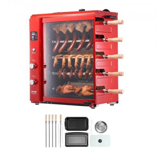 

VEVOR Shawarma Grill Machine, 5 Strings of Barbecue Capacity, Chicken Shawarma Cooker Machine, Gas & Electric Broiler Gyro Rotisserie Oven Doner Kebab Machine, for Home Restaurant Kitchen Parties