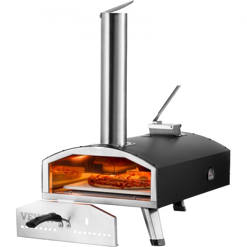 VEVOR Portable Outdoor Oven, 12-inch Pizza Oven, Pellet & Chips & Charcoal Tri-F